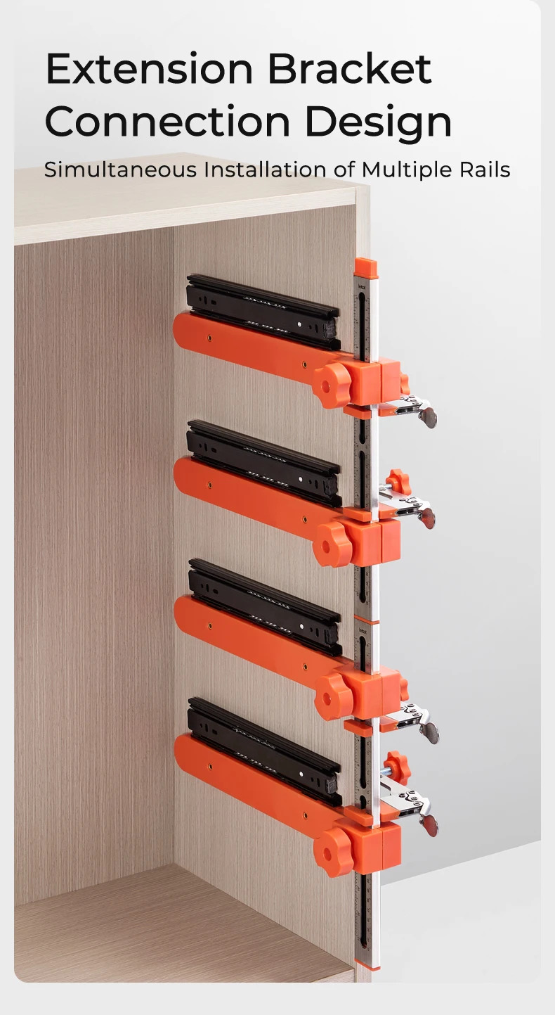 Installation simultanée de plusieurs glissières de tiroir